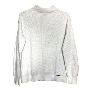 Michael Michael KORS Cotton White Knit Mock Turtleneck Long Sleeve Sweater Small
